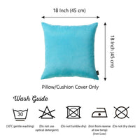 Set of 2 Turquoise Modern Square Throw Pillows