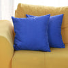 Set of 2 Cobalt Blue Modern Square Throw Pillows