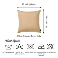Set of 2 Tan Modern Square Throw Pillows