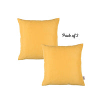 Set of 2 Yellow Modern Square Throw Pillows