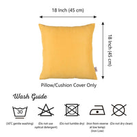 Set of 2 Yellow Modern Square Throw Pillows