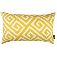 Yellow Greek Key Pattern Lumbar Throw Pillow
