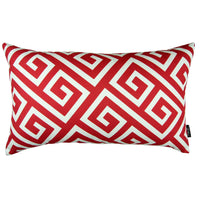 Red Greek Key Pattern Lumbar Throw Pillow