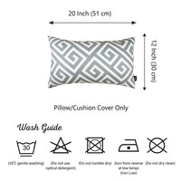 Gray Greek Key Pattern Lumbar Throw Pillow