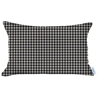 Black Houndstooth Lumbar Throw Pillow