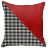 Houndstooth Red Faux Leather Throw Pillow