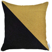 Yellow and Black Diagonal Decorative Throw Pillow