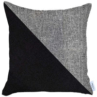 Gray and Black Diagonal Decorative Throw Pillow