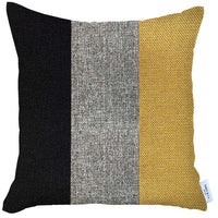 Modern Yellow Tricolor Striped Throw Pillow