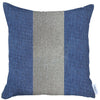 Blue and White Centered Strap Throw Pillow