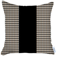 Tan Houndstooth Decorative Throw Pillow