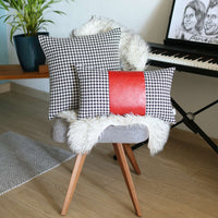 Red Band Houndstooth Lumbar Throw Pillow