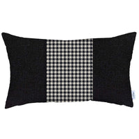 White and Black Houndstooth Lumbar Throw Pillow