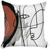 Red and Cream Abstract Strokes Throw Pillow