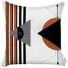 Orange and White Modern Geometric Throw Pillow