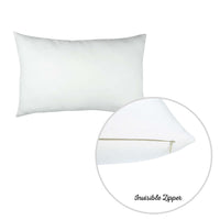 Set of 2 White Modern Lumbar Throw Pillows