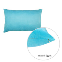 Set of 2 Turquoise Modern Lumbar Throw Pillows