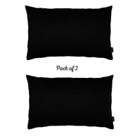 Set of 2 Black Modern Lumbar Throw Pillows