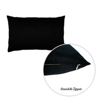 Set of 2 Black Modern Lumbar Throw Pillows