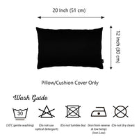 Set of 2 Black Modern Lumbar Throw Pillows