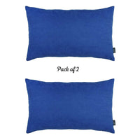 Set of 2 Cobalt Blue Modern Lumbar Throw Pillows