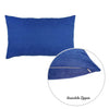 Set of 2 Cobalt Blue Modern Lumbar Throw Pillows
