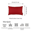 Set of 2 Red Modern Lumbar Throw Pillows