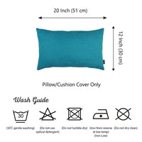 Set of 2 Teal Modern Lumbar Throw Pillows