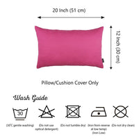 Set of 2 Fuchsia Pink Modern Lumbar Throw Pillows