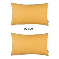 Set of 2 Yellow Modern Lumbar Throw Pillows