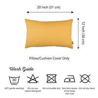 Set of 2 Yellow Modern Lumbar Throw Pillows