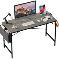 39" Modern Metro Gray and Black Computer Desk