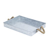 Silver Metal Tray with Rope Handles