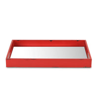Red Wooden Mirrored Serving Tray
