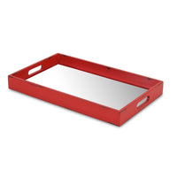 Red Wooden Mirrored Serving Tray