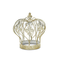 Vintage Look Fleur de Lis Gold Crown Sculpture