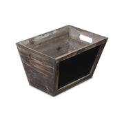 Rustic Wooden Storage Box with Chalkboard