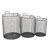 Set of Three Metal Wire Storage Baskets