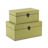 Set of Two light Green Wooden Storage Boxes