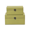 Set of Two light Green Wooden Storage Boxes