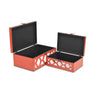 Set of Coral Quatrefoil Mirror Jewelry Storage Boxes