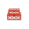 Set of Coral Quatrefoil Mirror Jewelry Storage Boxes