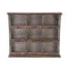 Rustic Nine Slot Wooden Open Wall Cabinet