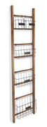 Natural Wood Storage Shelf with 5 Baskets