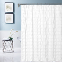White Modern Crinkle Shower Curtain