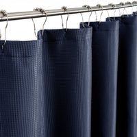 Luxurious Navy Waffle Weave Shower Curtain