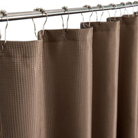 Luxurious Mocha Waffle Weave Shower Curtain