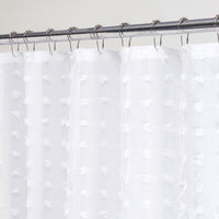 White Puff Sheer Shower Curtain