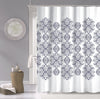 Navy and White Decorative Shower Curtain