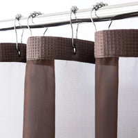 Brown Modern Grid Shower Curtain and Liner Set
